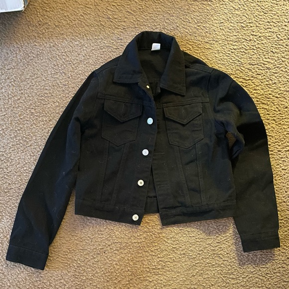 COPY - Black Denim Jacket (Good quality) - Size S - (Tagged zara for exposure) - Picture 1 of 3